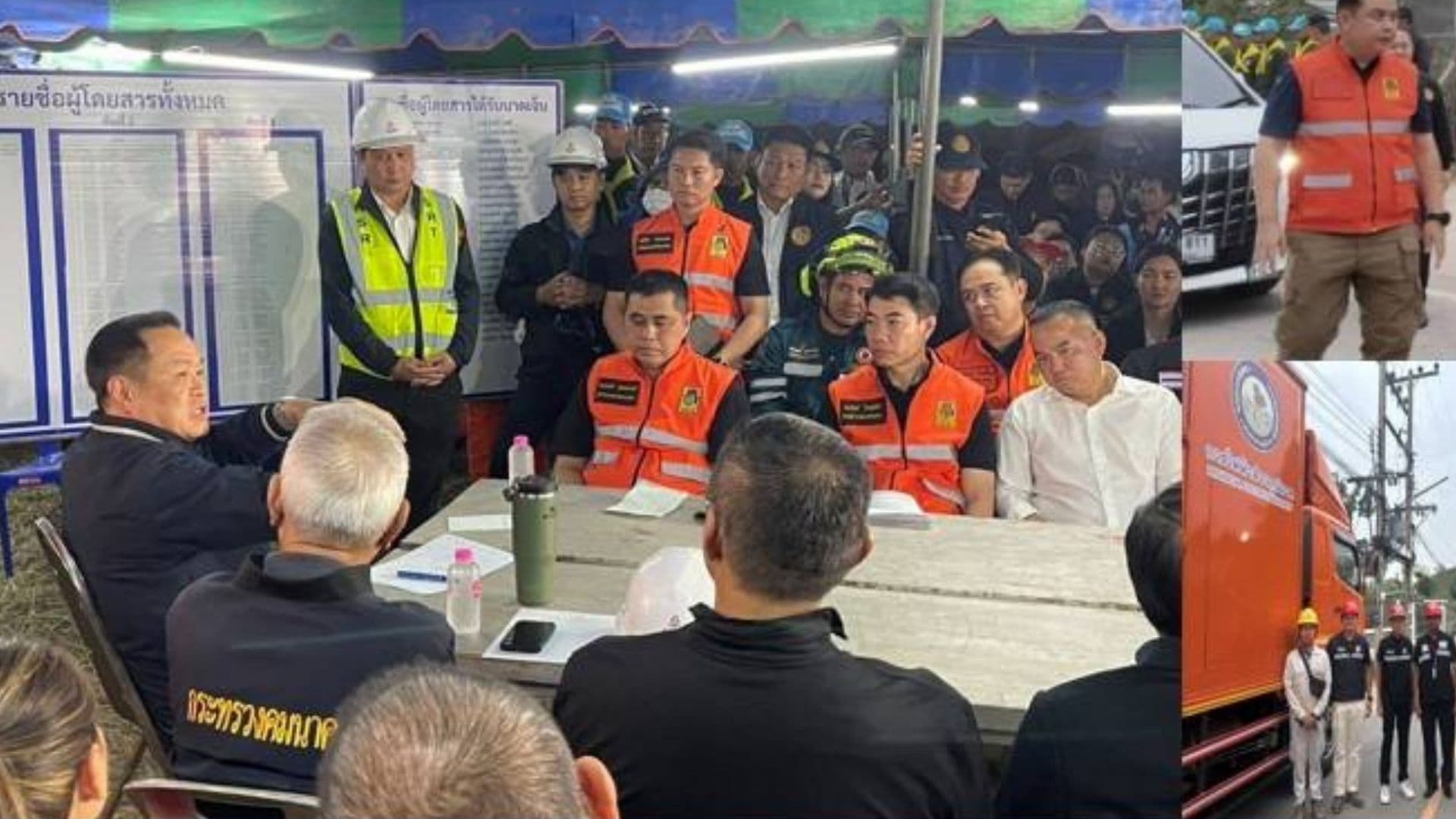 "นายกฯ อนุทิน" นำคณะลงพื้นที่ติดตามการบริหารจัดการสถานการณ์เครนก่อสร้างตกทับขบวนรถไฟ