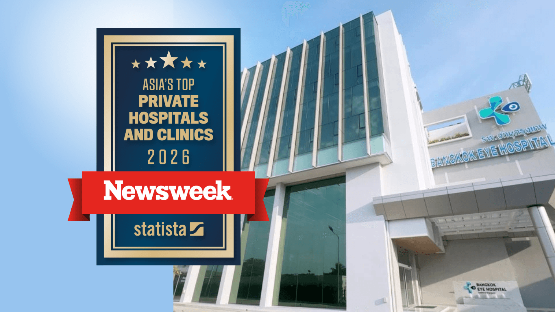 โรงพยาบาลจักษุกรุงเทพ ติดโผโรงพยาบาลเอกชนชั้นนำเอเชีย 2026 ด้านผ่าตัดแก้ไขสายตา