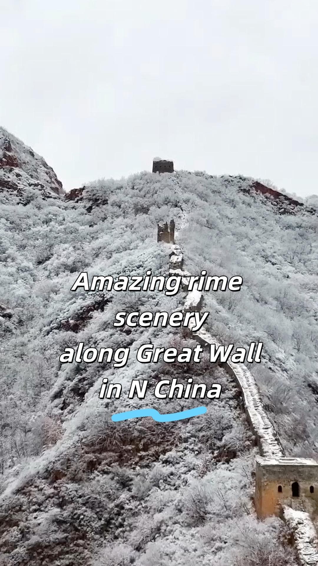 น้ำค้างแข็ง' เคลือบแมกไม้แนวกำแพงเมืองจีนในเหอเป่ย