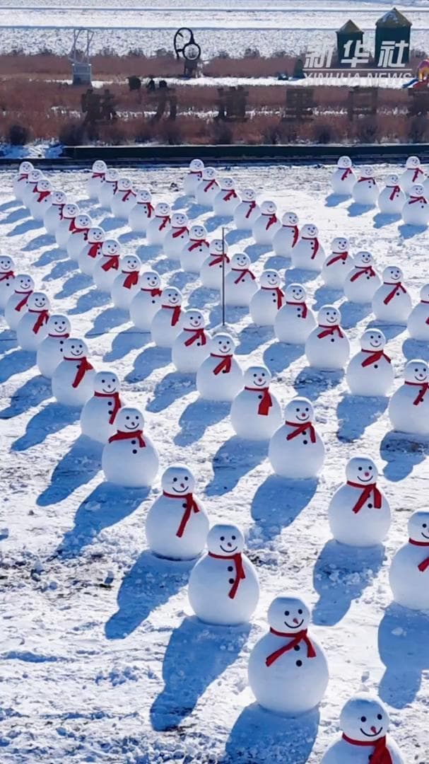 กองทัพ 'มนุษย์หิมะ' 800 ตัว ยืนตัวกลมยิ้มแฉ่งในฮาร์บิน