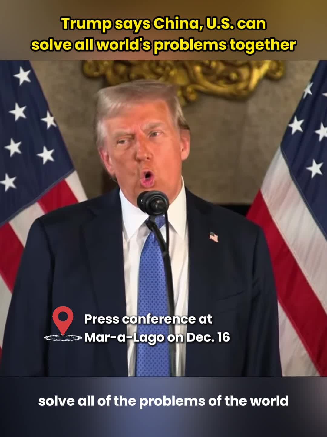 ทรัมป์เปรย 'จีน-สหรัฐฯ' สามารถแก้ปัญหาทั้งหมดของโลกร่วมกันได้