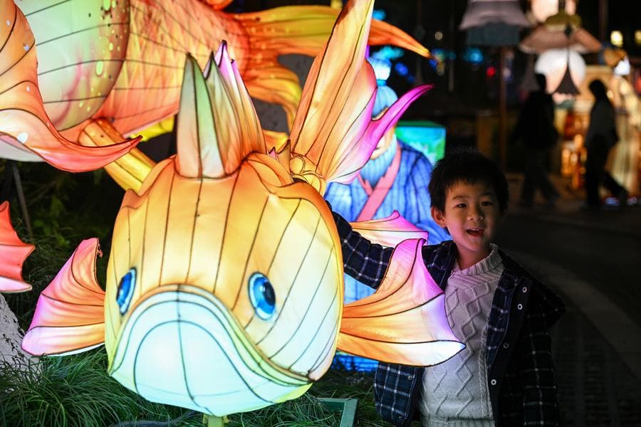 นิทรรศการ 'โคมไฟ' ผสานวัฒนธรรมภาพวาดโบราณในหนานจิง