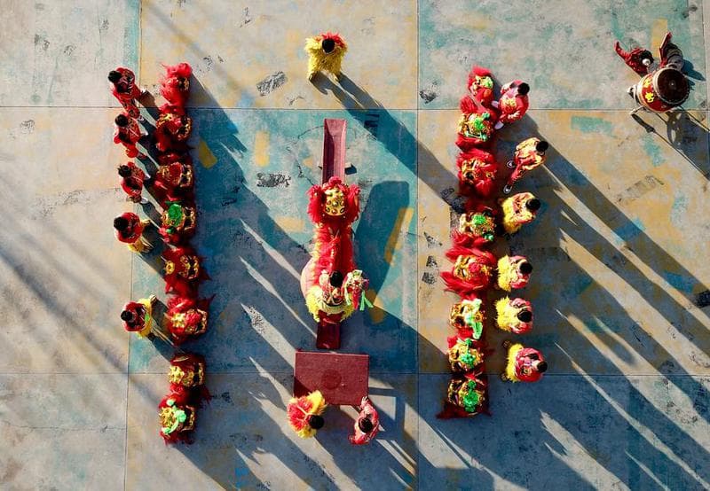 เชิดสิงโตชางเสี้ยน' มรดกตกทอดดั้งเดิมในเหอเป่ย