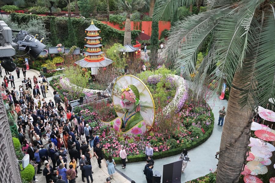 สิงคโปร์จัดแสดงดอกไม้ ฉลองตรุษจีน ปี 2025