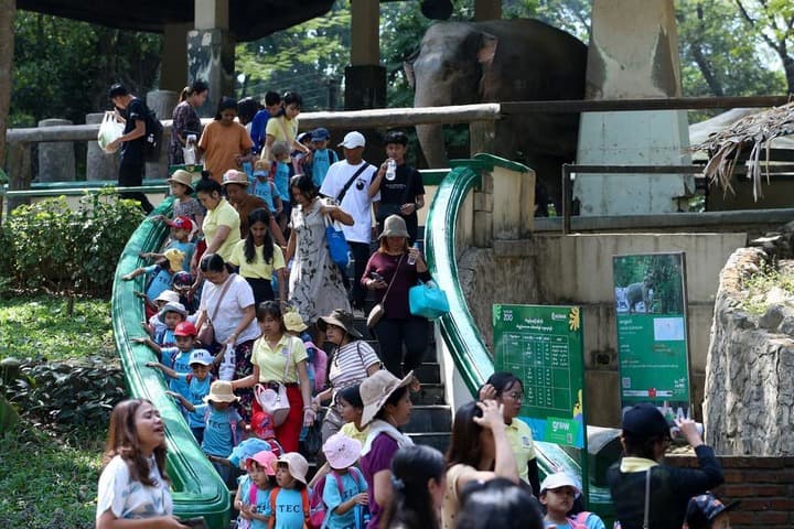 ผู้คนชมสัตว์เพลินตา ฉลอง 'สวนสัตว์ย่างกุ้ง' ครบรอบ 119 ปี