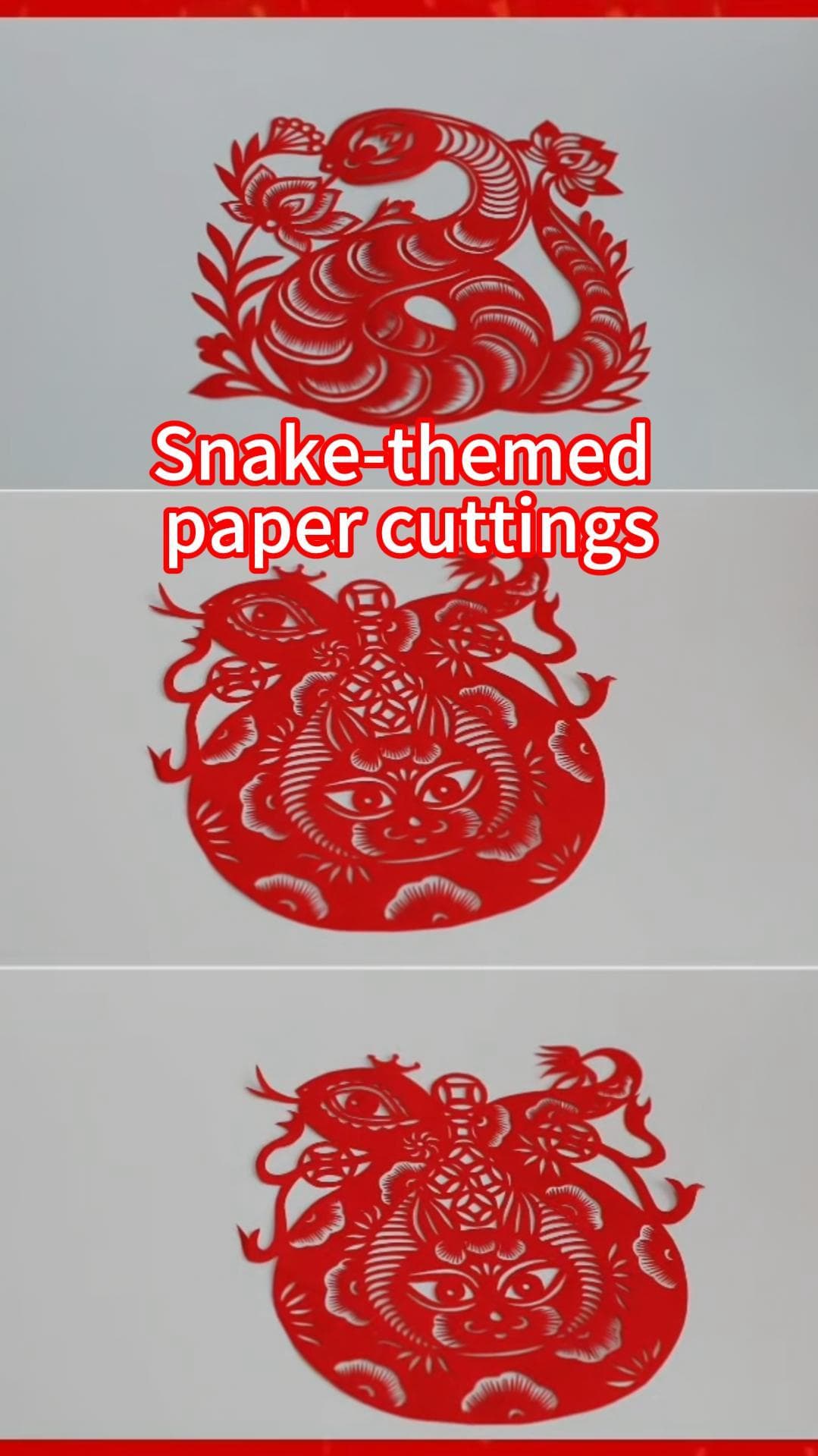 ผลงาน 'ตัดกระดาษ' ลวดลาย 'งู' รับตรุษจีนในส่านซี