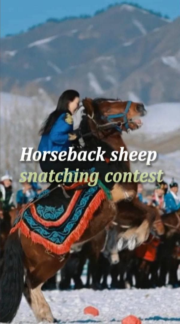 ซินเจียงจัดแข่ง 'ควบม้าชิงแกะ' กีฬาพื้นบ้านแห่งผู้กล้า