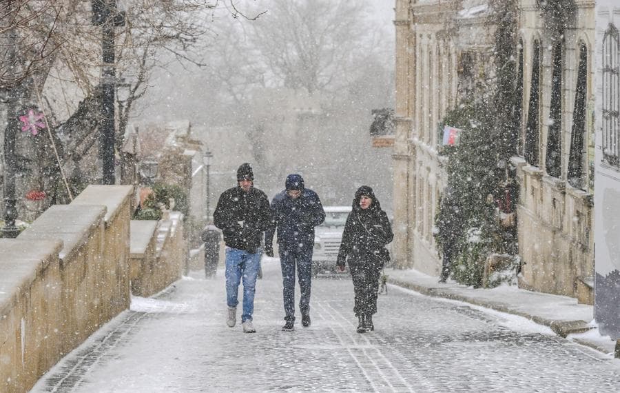 ทิวทัศน์ยามหิมะโปรยในอาเซอร์ไบจาน