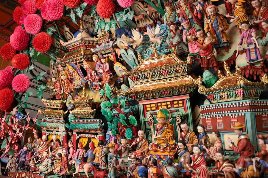 ประติมากรรม 'เนย' แกะสลัก ณ วัดพุทธทิเบตชื่อดังในชิงไห่