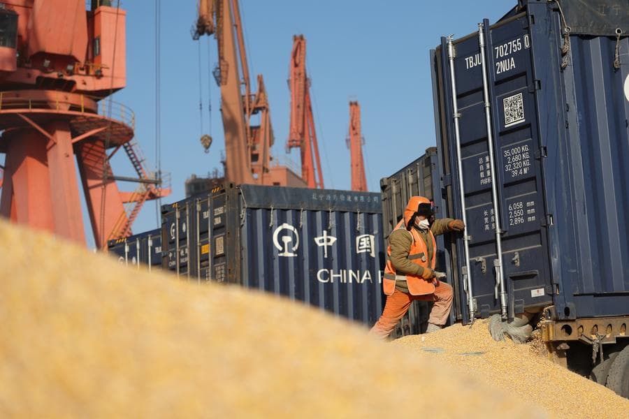 ท่าเรือในเหลียวหนิงเดินงานขนส่ง 'ธัญพืช