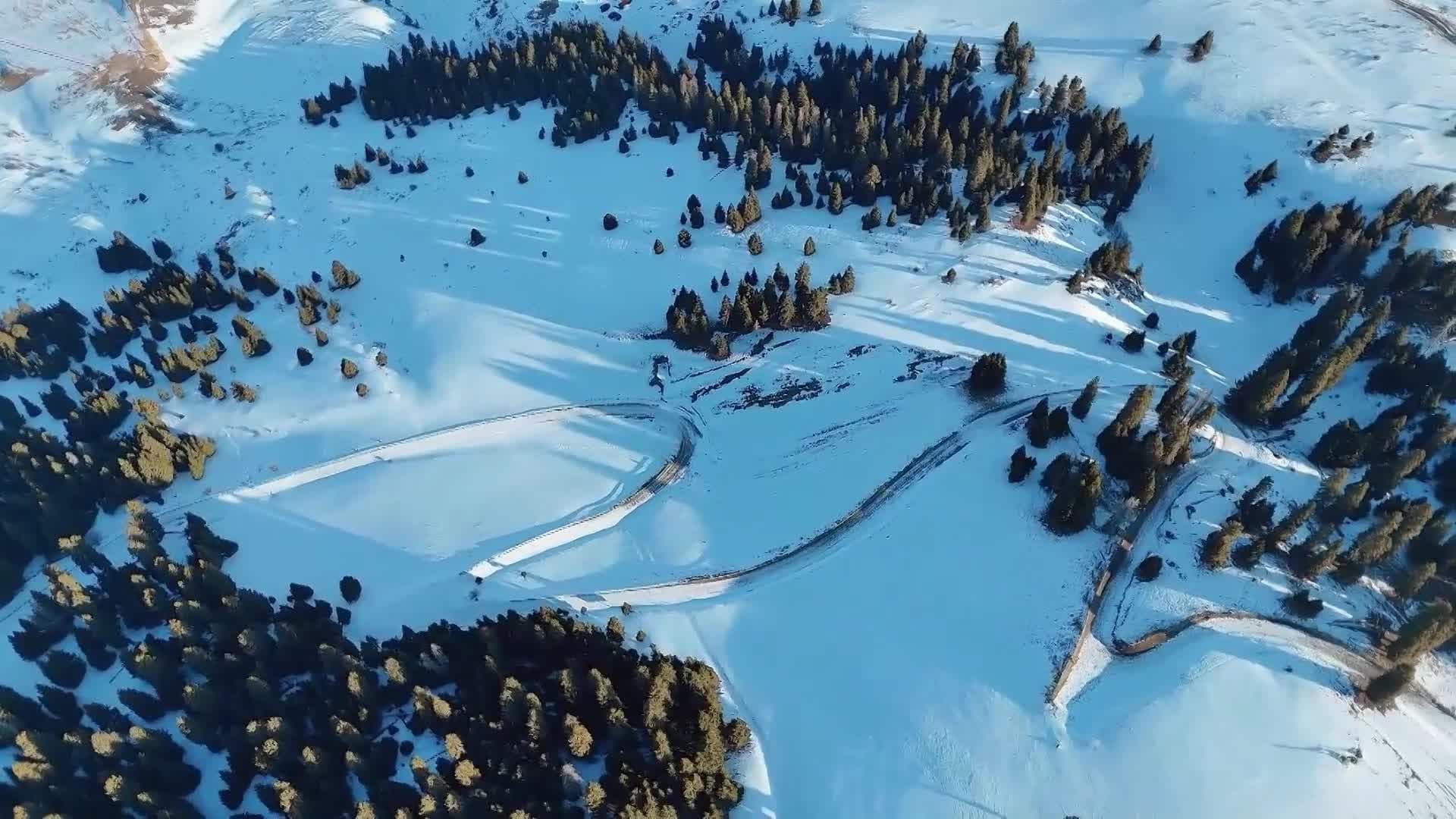 ทุ่งหญ้าคาลาจวิ้นห่มหิมะขาวในซินเจียง