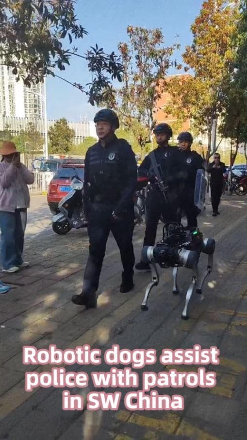 หุ่นยนต์ 'สุนัขตำรวจ' ลุยงานลาดตระเวนดูแลเมืองในยูนนาน