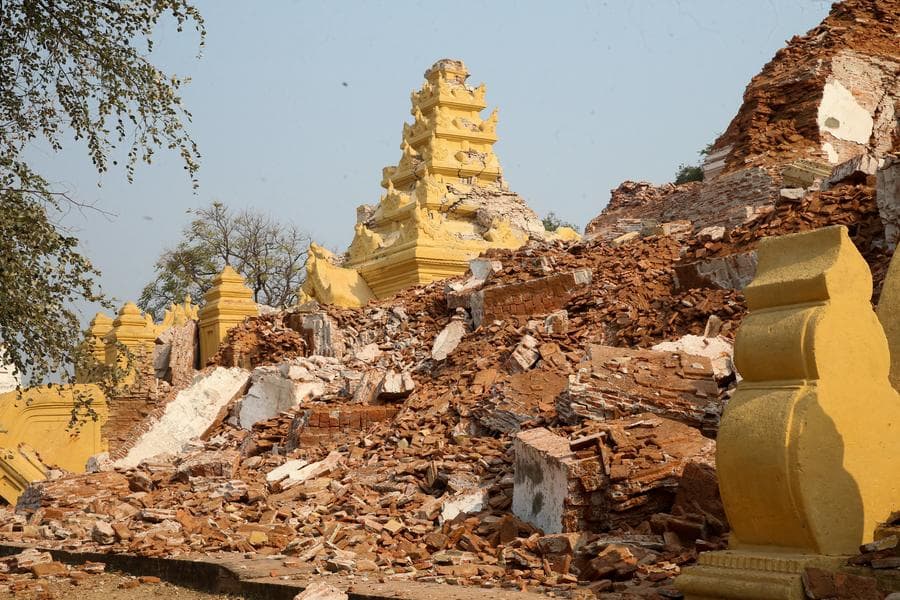 ประมวลภาพความเสียหายในเมียนมา หลังเหตุแผ่นดินไหวรุนแรง