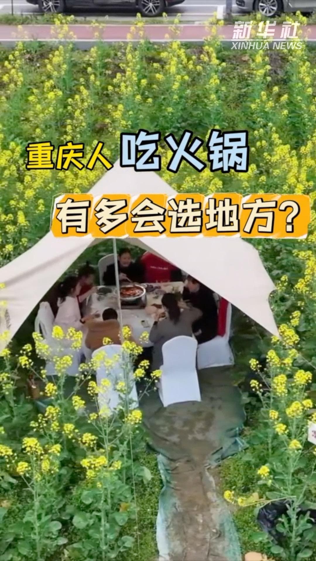 ปาร์ตี้หม้อไฟ 'สไตล์ฉงชิ่ง' ได้ทุกที่ กลางสวนดอกไม้ยันหลุมหลบภัยใต้ดิน