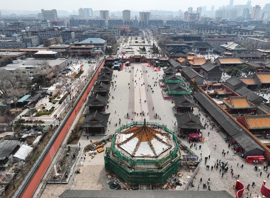 เสิ่นหยางบำรุงรักษา 'หลังคา' ตำหนัก-ศาลาโบราณ