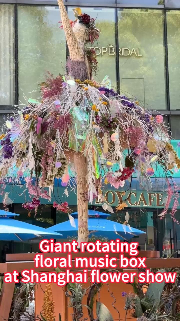 กล่องดนตรีดอกไม้ยักษ์' ดาวเด่นงานดอกไม้นานาชาติในเซี่ยงไฮ้