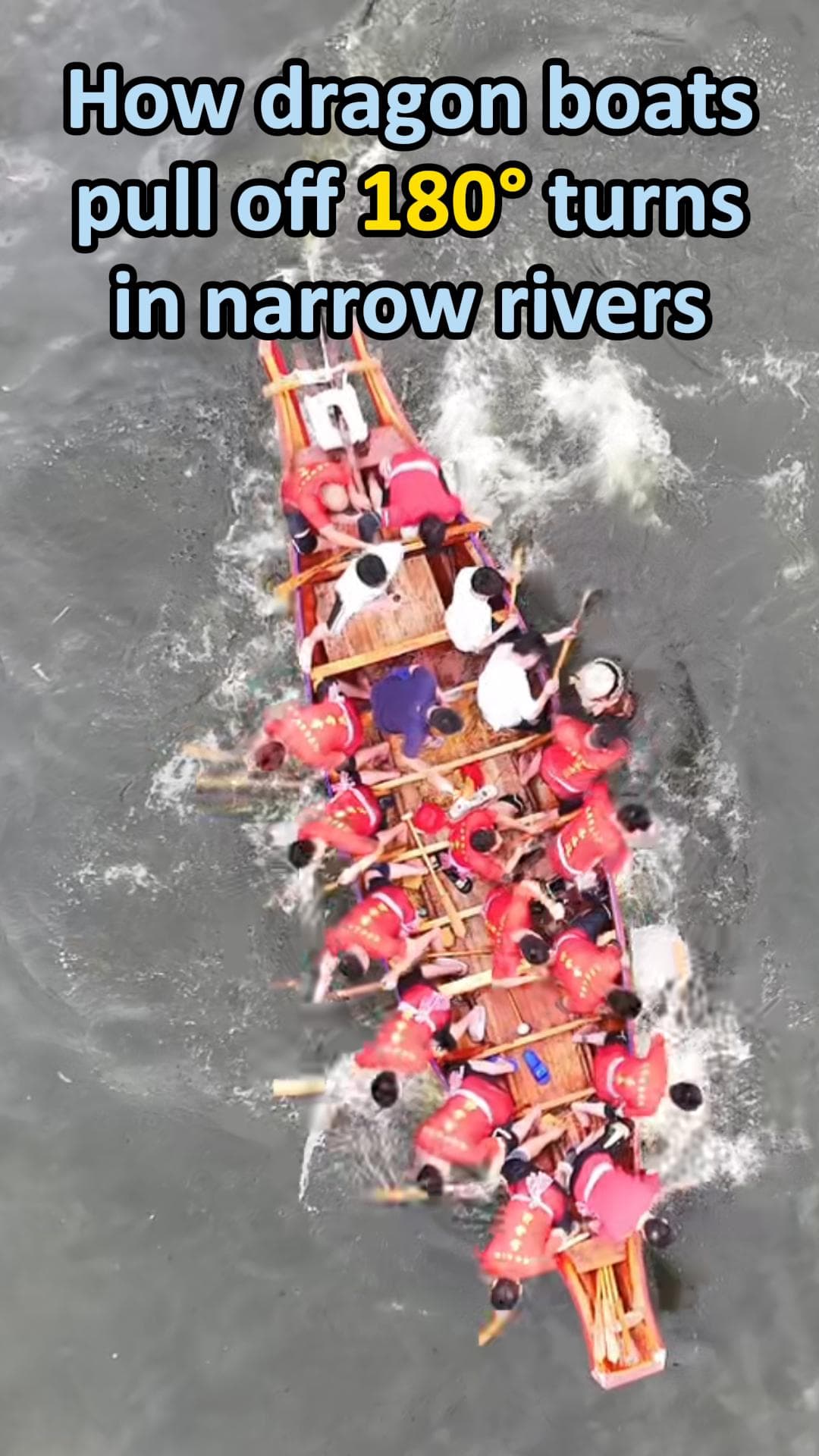 ดริฟต์กลางน้ำ! เรือมังกรจีนโชว์กลับลำสุดแม่นยำในกวางตุ้ง