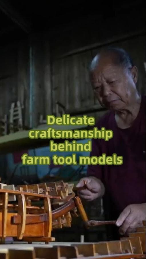 งานไม้จำลอง 'เครื่องมือทำการเกษตร' ในเจียงซี