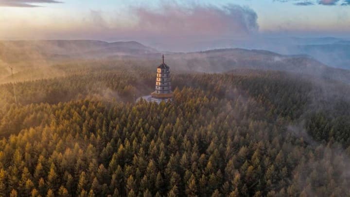 ทิวทัศน์ฤดูใบไม้ร่วง วนอุทยานฯ 'ไซ่ห่านป้า' ในเหอเป่ย