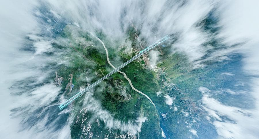 นับถอยหลัง 'สะพานสูงสุดในโลก' เปิดสัญจรในกุ้ยโจว 28 ก.ย.นี้