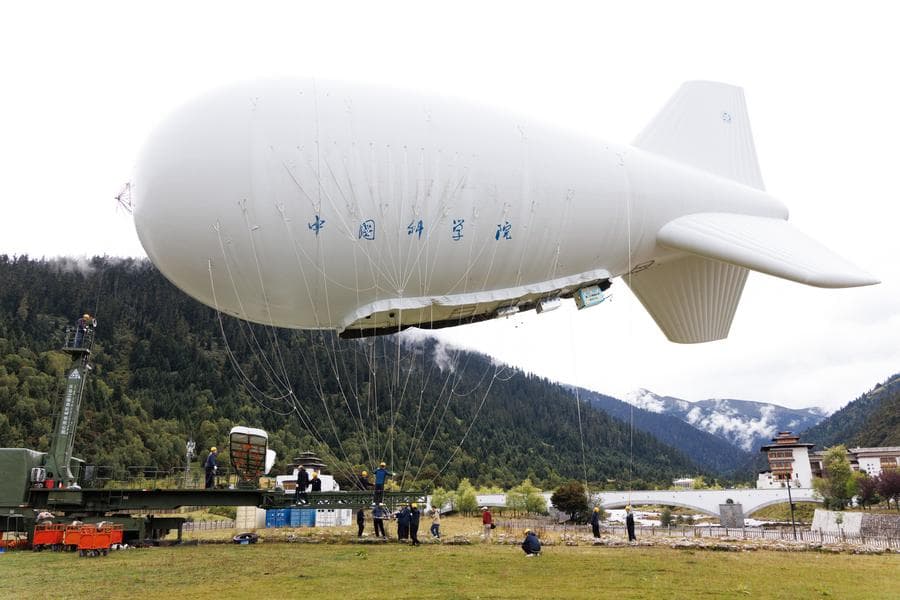 นักวิทย์จีนทดลองใช้ 'บอลลูนผูก' สำรวจชั้นบรรยากาศในทิเบต